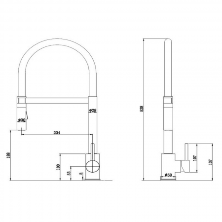 Кухонный смеситель Fabiano FKM 3143 Inox White A-39